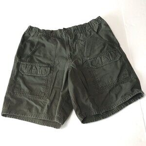 Y2K Cargo Shorts Mens Medium Green Utility Baggy Hiking Trail Gorp Skate Grunge